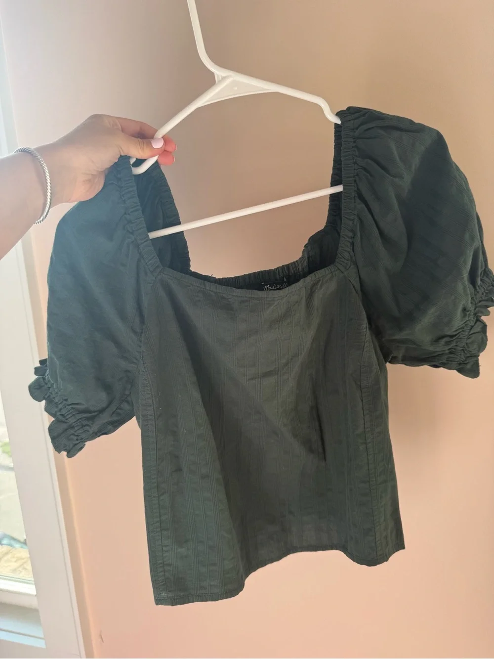 Madewell Hopewell Puff-Sleeve Crop Top In Stripe
Color Dark Palm - Picture 2 of 4